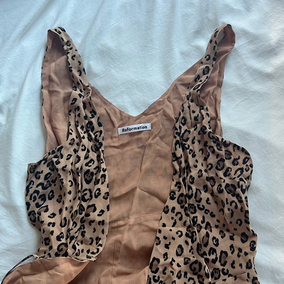 Reformation Beige and Black Animal Print Dress - Picture 2 of 6